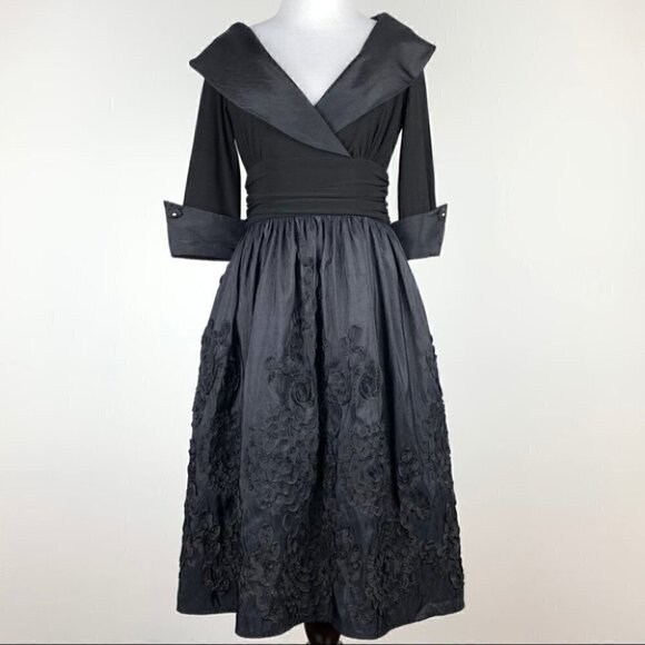 Jessica Howard dress size 4p Black Taffeta Floral - Picture 13 of 13